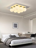 Lumo Cluster Ceiling Light – Nine Glass Orbs in Chrome