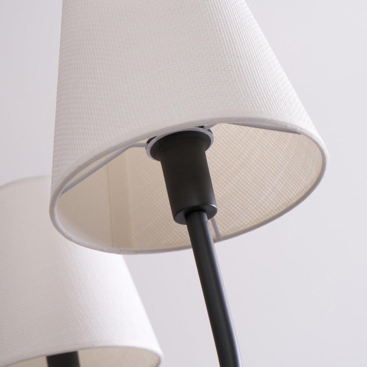 Lumos Black Chandelier – Modern Fabric Shade Pendant Light for Dining Room