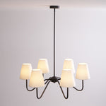 Lumos Black Chandelier – Modern Fabric Shade Pendant Light for Dining Room