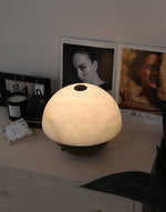 Luna Stone Mini Alabaster Table Lamp with Brass Base