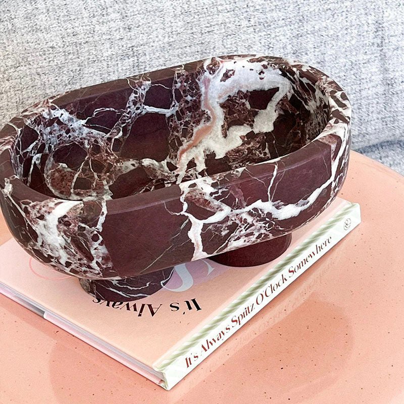Luna Marble Tray in Natural Stone for Elegant Interiors