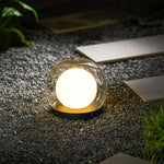 Luna Dome Outdoor Table Lamp – Minimalist Sphere with Protective Glow
