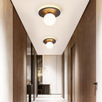 Luna Eruption Flush Mount Ceiling Light in Black Travertine and Opal Glass