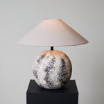 Luna Terra Ceramic Table Lamp with Linen Shade for Modern Interiors