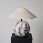 Luna Terra Ceramic Table Lamp with Linen Shade for Modern Interiors