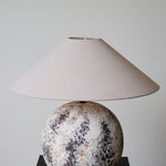 Luna Terra Ceramic Table Lamp with Linen Shade for Modern Interiors