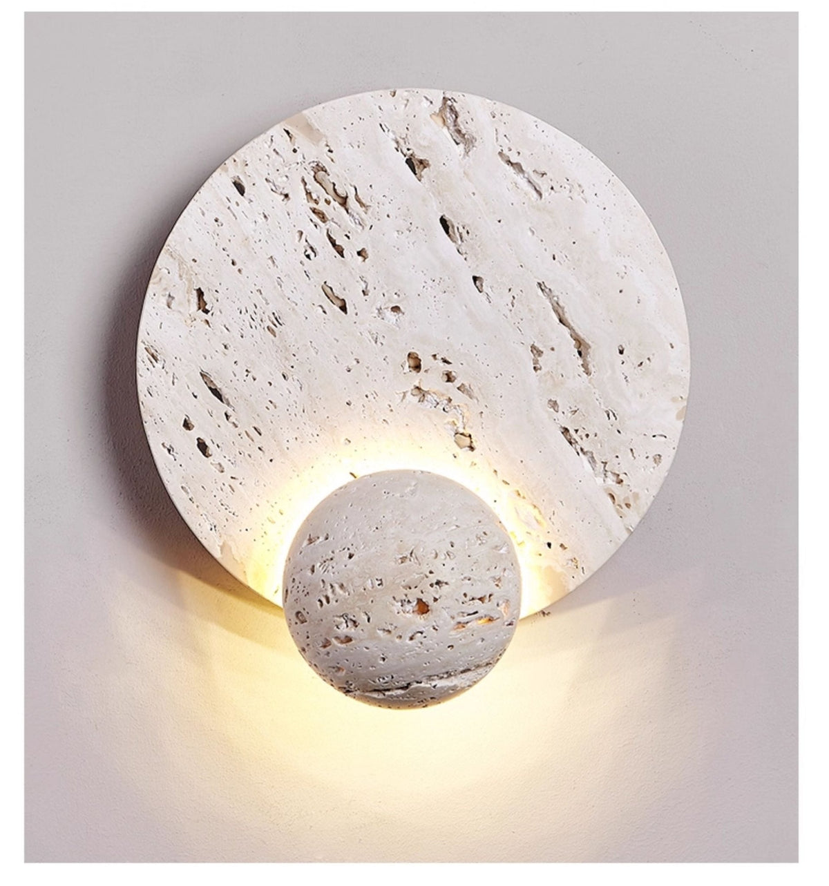 Luna Travertine Wall Sconce | Modern Organic LED Wall Light