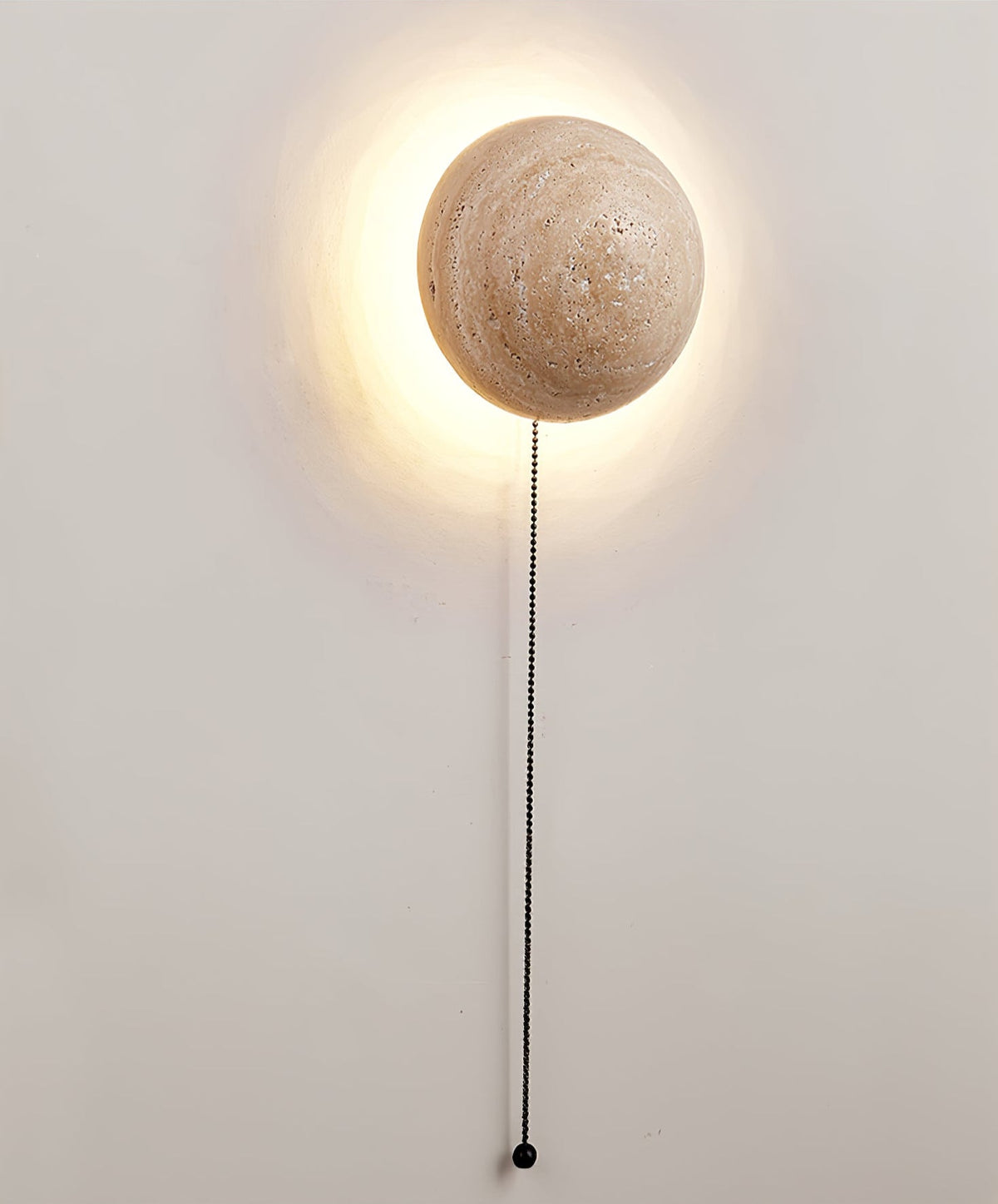 Luna Travertine Wall Sconce – Natural Stone LED Wall Light for Modern Interiors