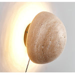 Luna Travertine Wall Sconce – Natural Stone LED Wall Light for Modern Interiors