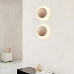 Luna Travertine Wall Sconce – Natural Stone LED Wall Light for Modern Interiors