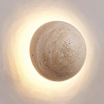 Luna Travertine Wall Sconce – Natural Stone LED Wall Light for Modern Interiors