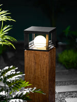 Lunar Crate Outdoor Table Lamp – Modern LED Garden Light