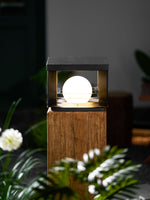 Lunar Crate Outdoor Table Lamp – Modern LED Garden Light