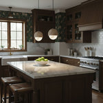 Lunar Dome Alabaster Pendant Light – Modern Minimalist Ceiling Lamp