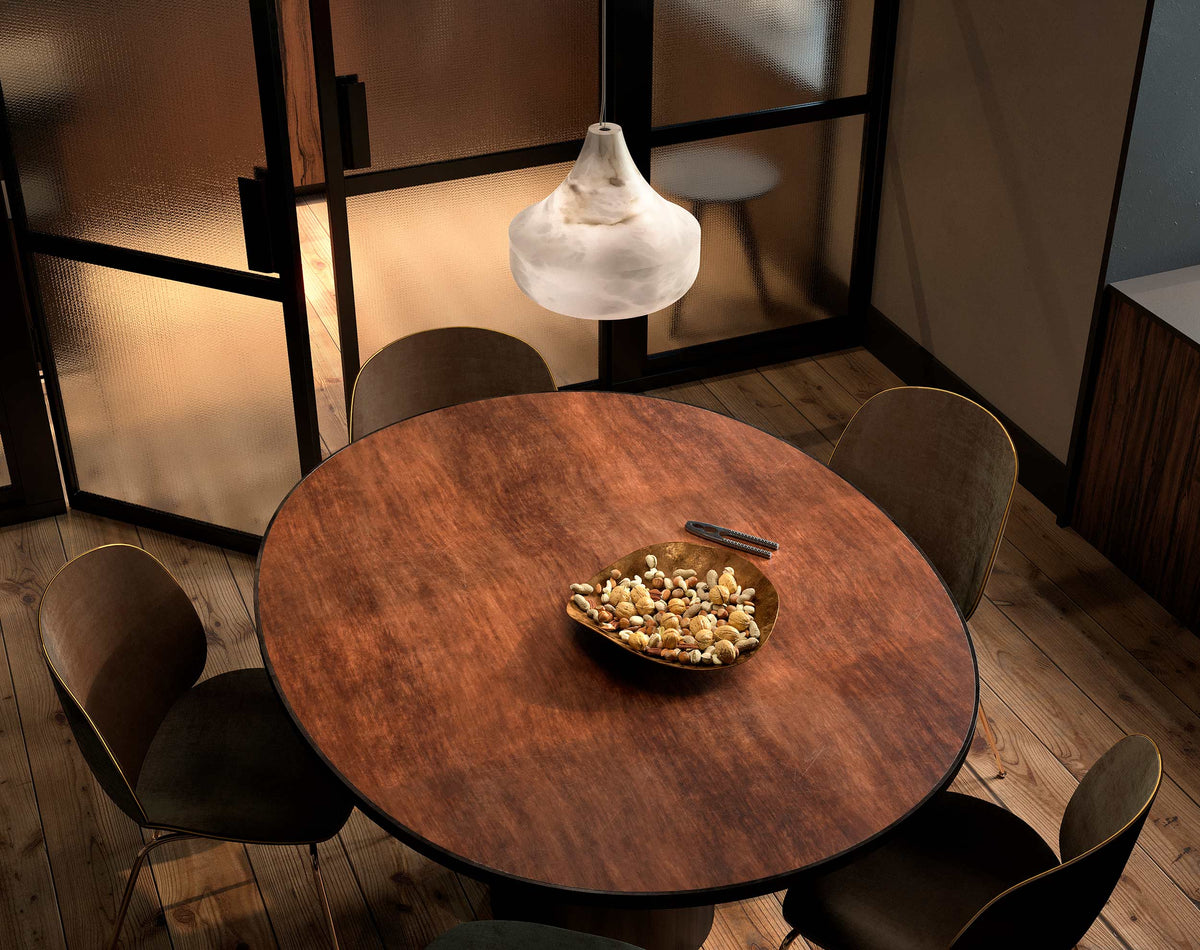 Alabaster Veil Pendant Light – Modern Designer Hanging Lamp for Dining & Living