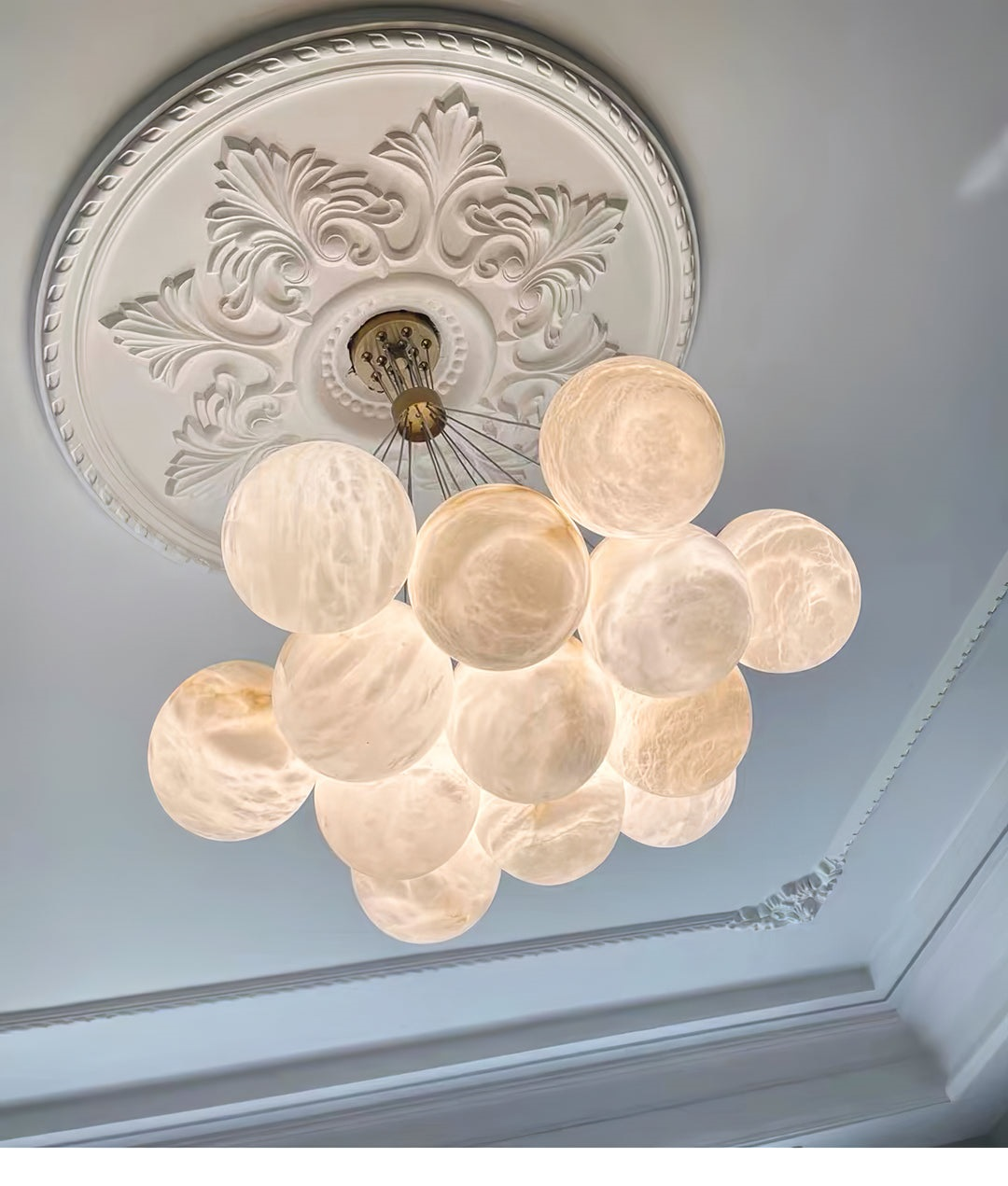 Lunar Alabaster Spherical Chandelier