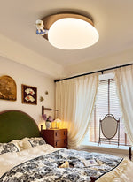 Lunar Buddy Ceiling Lamp — Modern Flush Mount with Astronaut Accent