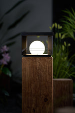 Lunar Crate Outdoor Table Lamp – Modern LED Garden Light