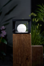 Lunar Crate Outdoor Table Lamp – Modern LED Garden Light