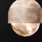 Lunar Dome Alabaster Pendant Light – Modern Minimalist Ceiling Lamp