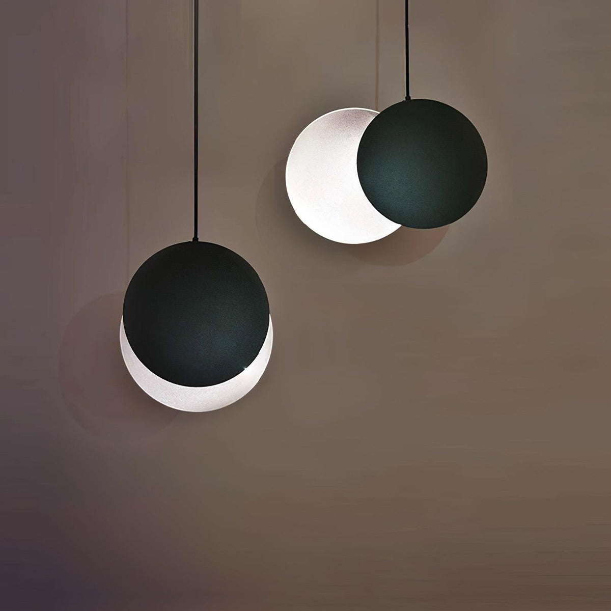 Lunar Eclipse LED Pendant Light – Modern Minimalist Ceiling Lamp for Bedroom & Dining Room