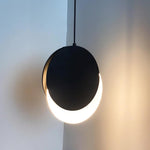 Lunar Eclipse LED Pendant Light – Modern Minimalist Ceiling Lamp for Bedroom & Dining Room