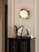 Lunar Marble Wall Sconce – Modern Round LED Wall Light for Bedroom & Living Room