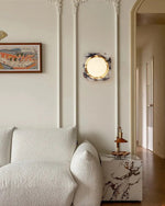 Lunar Marble Wall Sconce – Modern Round LED Wall Light for Bedroom & Living Room