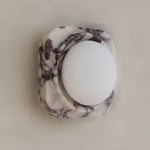 Lunar Marble Wall Sconce – Modern Round LED Wall Light for Bedroom & Living Room