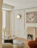 Lunar Marble Wall Sconce – Modern Round LED Wall Light for Bedroom & Living Room