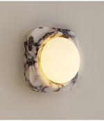 Lunar Marble Wall Sconce – Modern Round LED Wall Light for Bedroom & Living Room