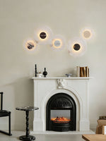 Lunar Veil Alabaster Wall Sconce – Modern LED Wall Light for Bedroom & Living Room