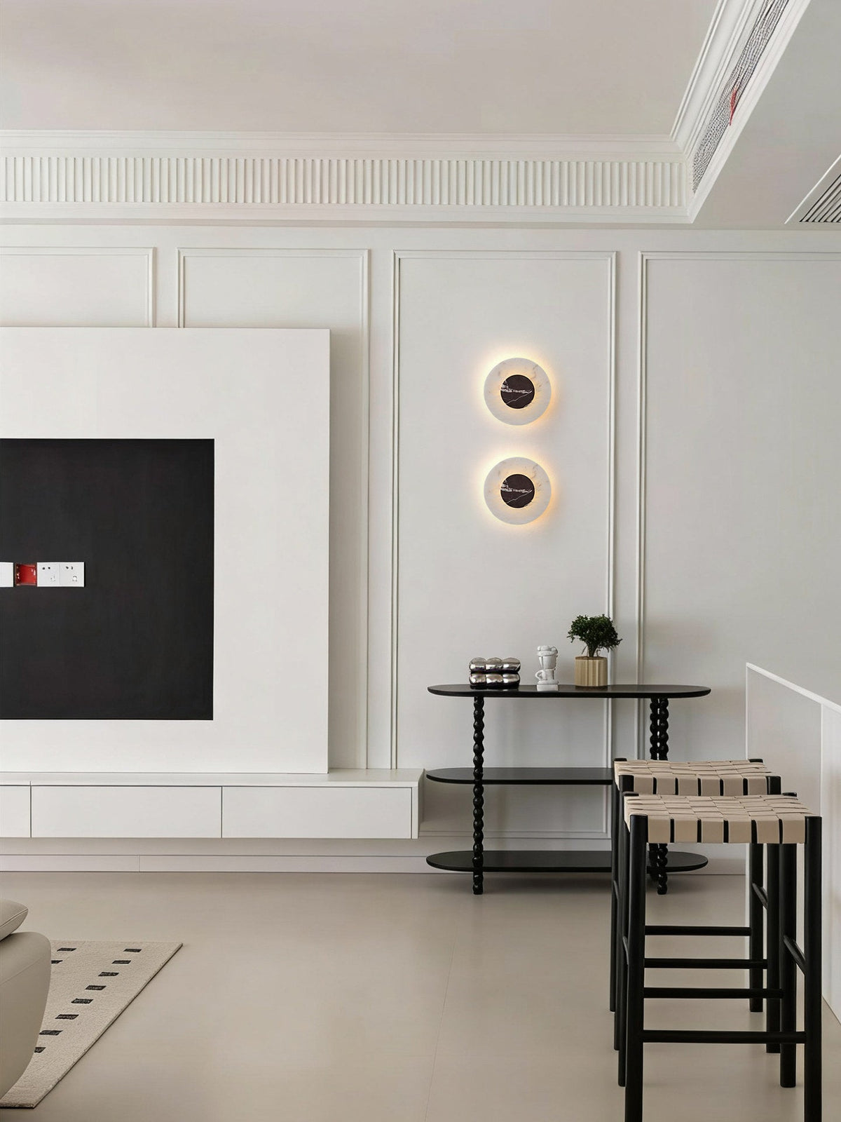 Lunar Veil Alabaster Wall Sconce – Modern LED Wall Light for Bedroom & Living Room