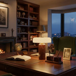 Lunara Marble Table Lamp with Opaline Glass Shade