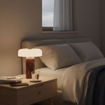 Lunara Marble Table Lamp with Opaline Glass Shade