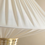 Lunara Pendant Light – Pleated Fabric Shade with Gold Accents