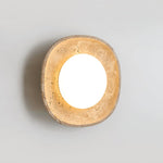 Lunara Fossil Travertine Wall Sconce with Opal Glass Globe