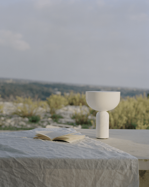 Lunara Marble Table Lamp with Opaline Glass Shade