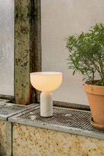 Lunara Marble Table Lamp with Opaline Glass Shade