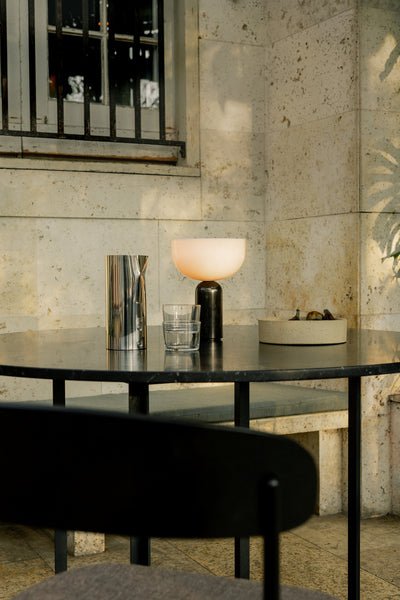 Lunara Marble Table Lamp with Opaline Glass Shade