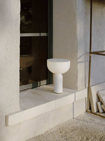 Lunara Marble Table Lamp with Opaline Glass Shade