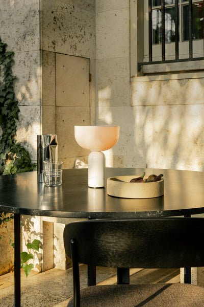 Lunara Marble Table Lamp with Opaline Glass Shade