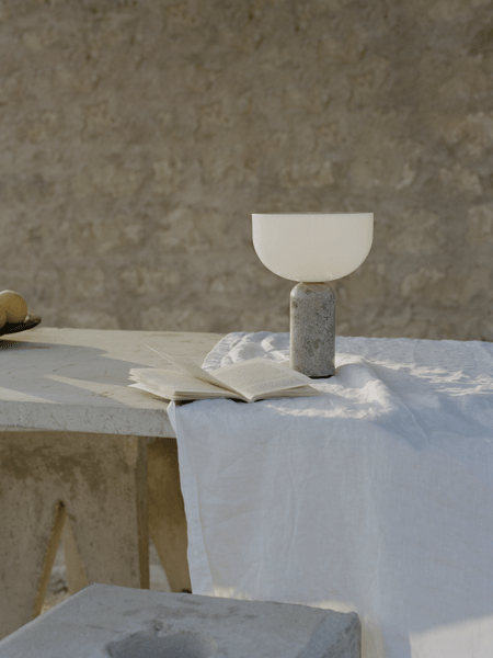 Lunara Marble Table Lamp with Opaline Glass Shade