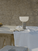 Lunara Marble Table Lamp with Opaline Glass Shade