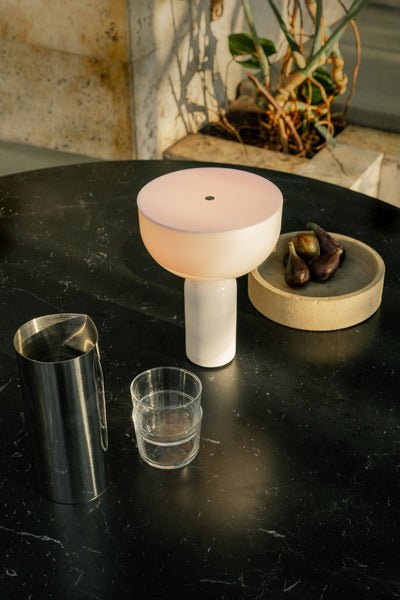 Lunara Marble Table Lamp with Opaline Glass Shade