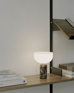 Lunara Marble Table Lamp with Opaline Glass Shade
