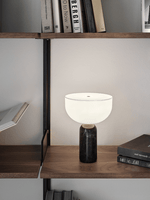 Lunara Marble Table Lamp with Opaline Glass Shade