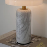 Lunara Marble Table Lamp with Opaline Glass Shade