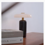 Lunara Marble Table Lamp with Opaline Glass Shade