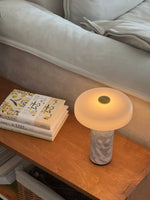 Lunara Marble Table Lamp with Opaline Glass Shade